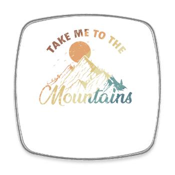 Take me to the Mountains Hiking Hobby - Square fridge magnet - white - Front