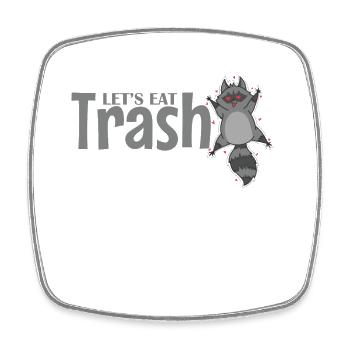 Mangeons Trash Raccoon Omnivore - Magnet carré - blanc - Devant