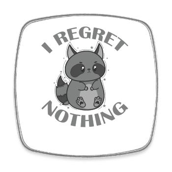 I regret nothing nachtaktiver Waschbär - Viereckiger Kühlschrankmagnet - Weiß - Vorne