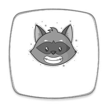 Washable nocturnal omnivore - Square fridge magnet - white - Front