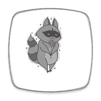 Washable with Flowers Omnivore from USA - Square fridge magnet - white - Front