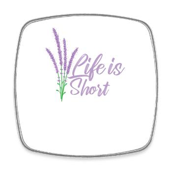 Life is short Lavender Garden Fragrance - Square fridge magnet - white - Front