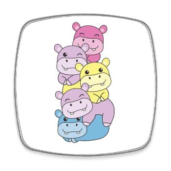 aporagender Flag Pride LGBTQ süße Hippo - Viereckiger Kühlschrankmagnet - Weiß - Vorne