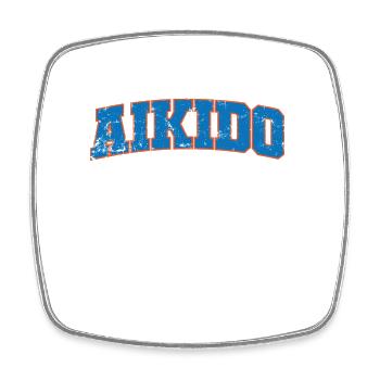 Aïkido Sport Entraînement Arts Martiaux - Magnet carré - blanc - Devant