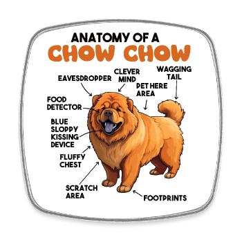 Hunde Erklärung Anatomy eines Chow Chow - Viereckiger Kühlschrankmagnet - Weiß - Vorne