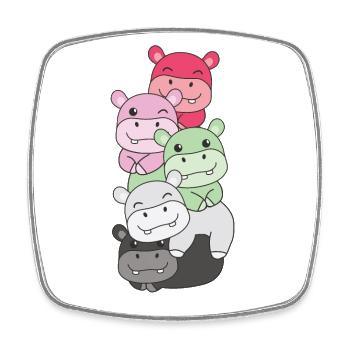 réciprocité drapeau fierté LGBTQ hippopotame mignon - Magnet carré - blanc - Devant