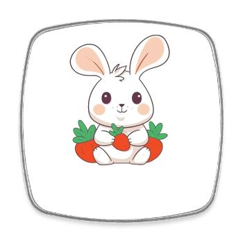 Lapin, lapin, animaux mignons, lapin de Pâques, - Magnet carré - blanc - Devant