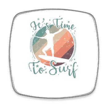 It's Time to Surf Sport Water - Square fridge magnet - white - Front