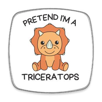 Imagine I'm a Triceratops Halloween - Square fridge magnet - white - Front