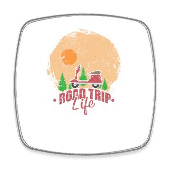 Scooter Road Trip Life Travel Adventure - Square fridge magnet - white - Front