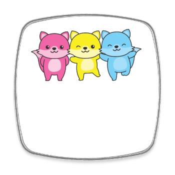 Pansexuel Drapeau Fierté LGBTQ Mignon Renard - Magnet carré - blanc - Devant