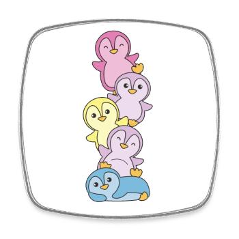 aporagender Flag Pride LGBTQ süße Pinguin - Viereckiger Kühlschrankmagnet - Weiß - Vorne
