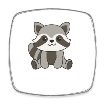 raton laveur animaux mignons pour enfants manga ratons laveurs - Magnet carré - blanc - Devant