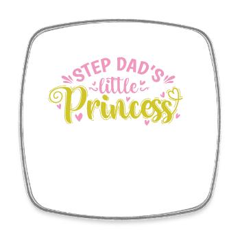 Step Dad's little Princess - Viereckiger Kühlschrankmagnet - Weiß - Vorne