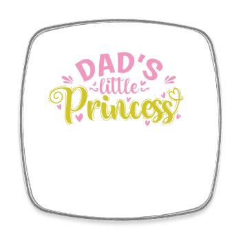 Dad's little Princess - Viereckiger Kühlschrankmagnet - Weiß - Vorne