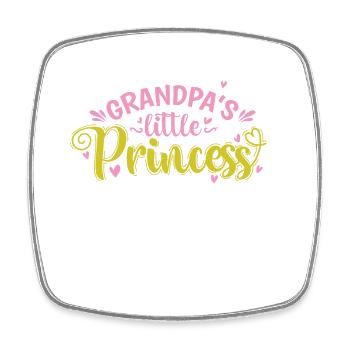 Grandpa's little Princess - Viereckiger Kühlschrankmagnet - Weiß - Vorne
