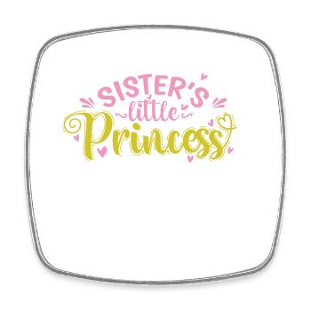 Sister's little Princess - Viereckiger Kühlschrankmagnet - Weiß - Vorne
