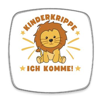 Kinderkrippe Ich Komme! Löwe - Viereckiger Kühlschrankmagnet - Weiß - Vorne