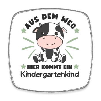 Aus Dem Weg Hier Kommt Ein Kindergartenkind Kuh - Viereckiger Kühlschrankmagnet - Weiß - Vorne