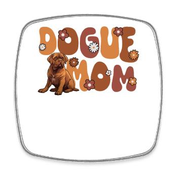 Dogue de Bordeaux Groovy Dogue Mom - Magnet carré - blanc - Devant