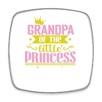 Grandpa of the little Princess - Viereckiger Kühlschrankmagnet - Weiß - Vorne