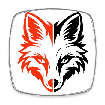 Fox Head - Square fridge magnet - white - Front