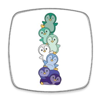 Gay Flag Pride LGBTQ Pingouin mignon - Magnet carré - blanc - Devant