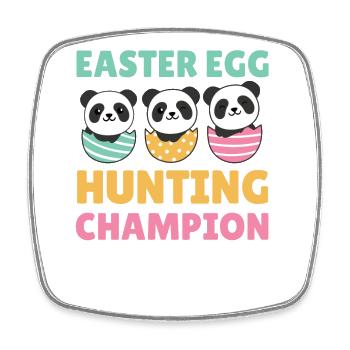 cute pandas for easter with easter eggs panda - Square fridge magnet - white - Front