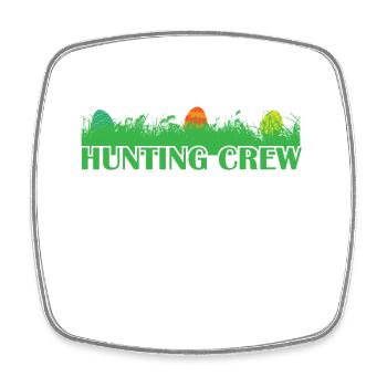 Hunting Crew Easter Easter Bunny Easter Eggs - Square fridge magnet - white - Front