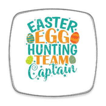 Capitaine de l’équipe de chasse aux œufs de Pâques lapin de Pâques - Magnet carré - blanc - Devant