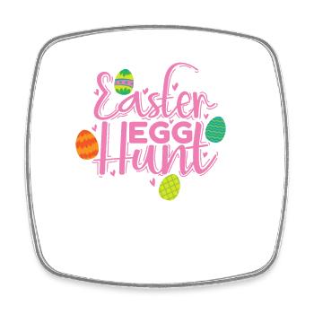Easter Egg Hunt Easter Bunny Spring - Square fridge magnet - white - Front
