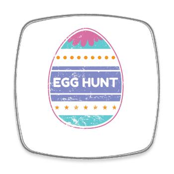 Egg Hunt Easter Bunny Easter Eggs - Square fridge magnet - white - Front