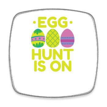 Egg Hunt is on Ostern bunte Ostereier - Viereckiger Kühlschrankmagnet - Weiß - Vorne