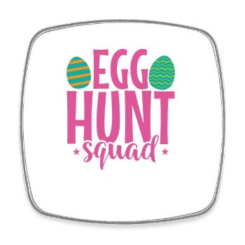 Egg Hunt Squad Easter Colorful Easter Eggs - Square fridge magnet - white - Front