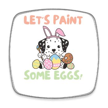 cute dogs for easter dalmatians - Square fridge magnet - white - Front