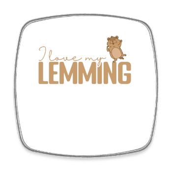 I love my Lemming Nagetier - Viereckiger Kühlschrankmagnet - Weiß - Vorne