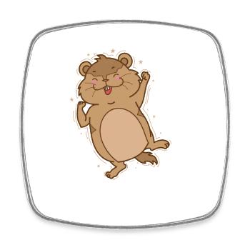Lemming tanzt Selbstüberschätzung Nagetier - Viereckiger Kühlschrankmagnet - Weiß - Vorne