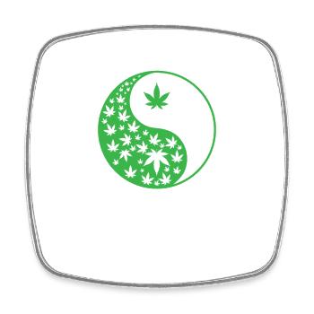 Marijuana Yin and Yang Symbol - Square fridge magnet - white - Front