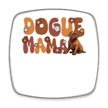 Dogue de Bordeaux Groovy Dogue Mom - Magnet carré - blanc - Devant