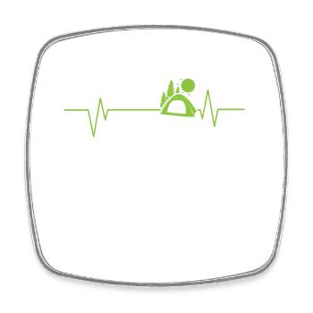 Ligne de battements de cœur mon cœur bat pour le camping - Magnet carré - blanc - Devant