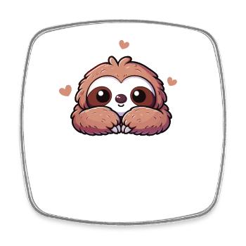Kawaii Sloth Cute Pattern - Square fridge magnet - white - Front