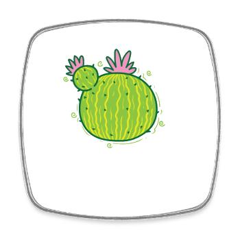 Cactus Plant Decoration - Square fridge magnet - white - Front