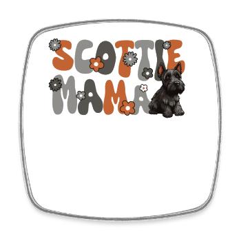 Terrier écossais Groovy Scottie Mama - Magnet carré - blanc - Devant