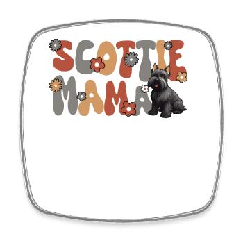 Terrier écossais Groovy Scottie Mama - Magnet carré - blanc - Devant