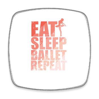 Eat Sleep Ballet Repeat - Viereckiger Kühlschrankmagnet - Weiß - Vorne