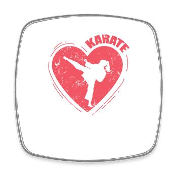 Cœur avec karaté et arts martiaux - Magnet carré - blanc - Devant