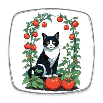 Garten Katze Hauskatzen Besitzer Katzen Dame - Viereckiger Kühlschrankmagnet - Weiß - Vorne