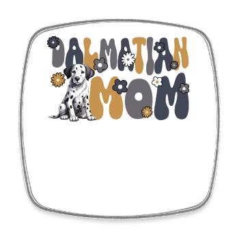 Dalmatian Groovy Dalmatian Mom - Square fridge magnet - white - Front