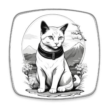 Domestic Cats, Owner, Cute Cat, Cats, Lady - Square fridge magnet - white - Front