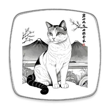 Chats domestiques, Propriétaire, Chat mignon, Chats, Dame - Magnet carré - blanc - Devant